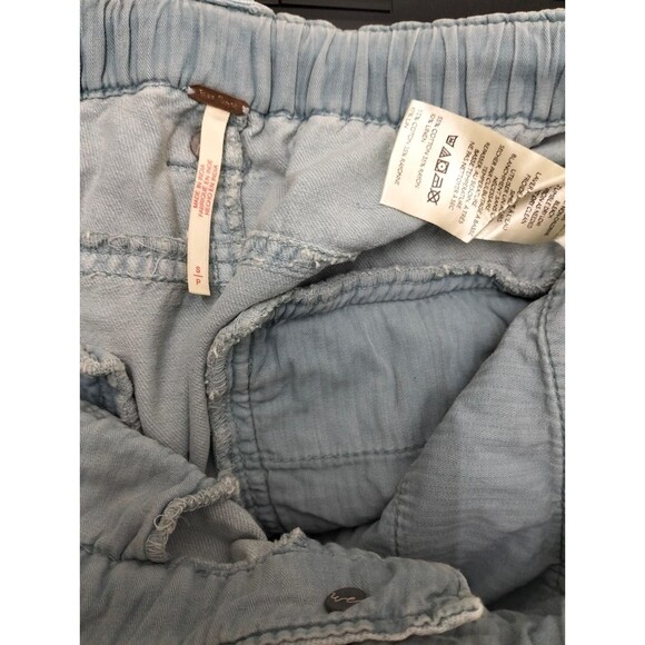 Free People Washed Cargo Shorts Low Waisted Denim Utility Casual Blue S 282916 - Picture 5 of 5